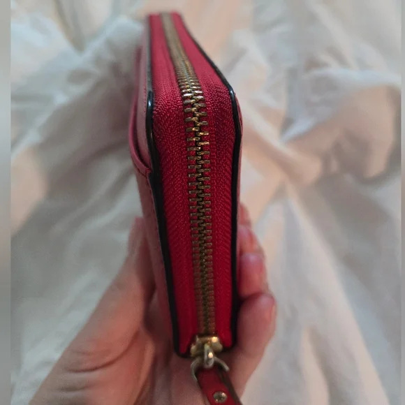 Kate Spade New York Red Leather Zip-Around Wallet - Picture 6 of 10